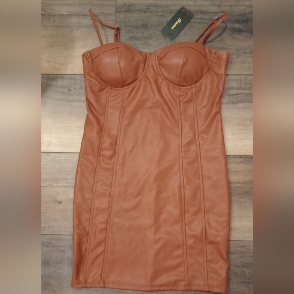Shinestar Vegan Leather Dress
